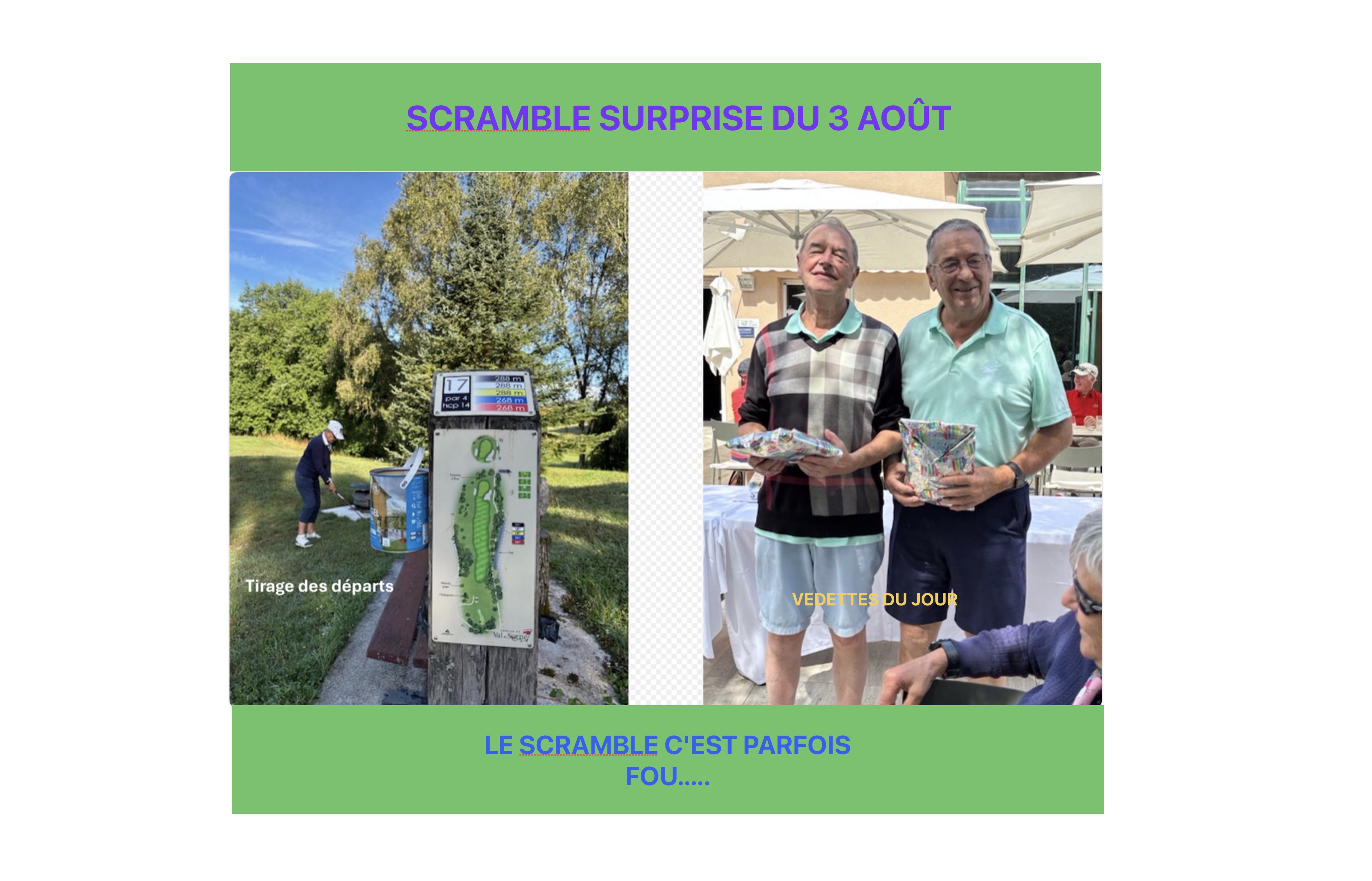 SCRAMBLE LUDIQUE DU 3 AOÛT